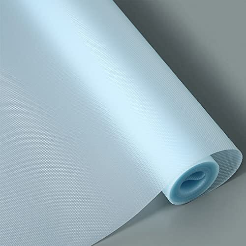 Wolpin Anti-Slip Solid Kitchen Cabinet Drawer Shelf Mat Liner Sheets(45 Cmx3 M Roll)Waterproof Strong Table Mat For Bathroom,Fridge Mat Textured Multipurpose(Transparent,Blue),Ethylene Vinyl Acetate