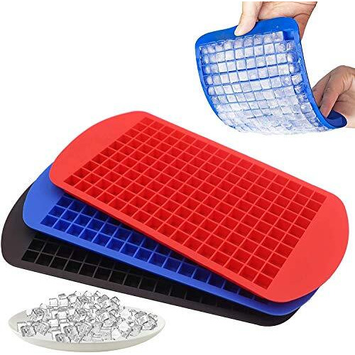 Zollyss Silicone Mini Cube Trays 1 Pack, 160 Small Storage Containers Easy Release Crushed Ice For Chilling Whiskey Cocktail, Bpa Free Flexible Stackable And Durable Soft Mold