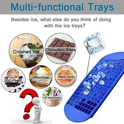 Zollyss Silicone Mini Cube Trays 1 Pack, 160 Small Storage Containers Easy Release Crushed Ice For Chilling Whiskey Cocktail, Bpa Free Flexible Stackable And Durable Soft Mold