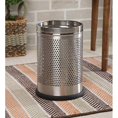 Parasnath Stainless Steel Perforated Open Dustbin - Silver, 5 L (7&quotX10" Inch)