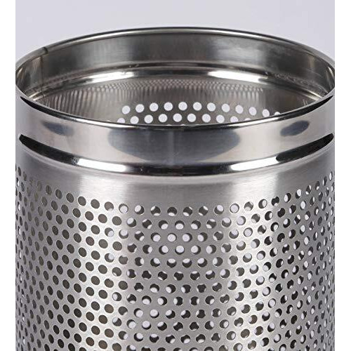 Parasnath Stainless Steel Perforated Open Dustbin - Silver, 5 L (7&quotX10" Inch)