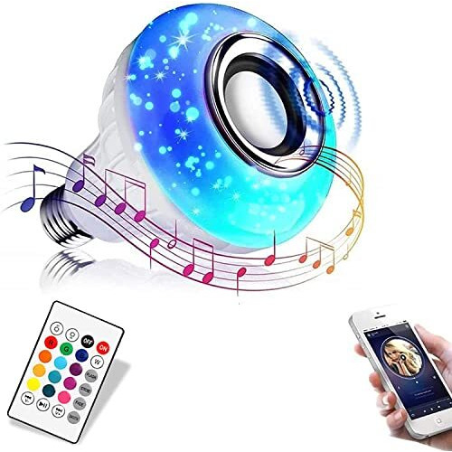 Desidiya Wireless Light Led Bulb Speaker,Bluetooth Light Bulbs With Speaker,Rgb Smart Music Bulb With Remote Control,B22 Color Changing Light Bulb Lamp For Bedroom,Home,Party,Christmas Decoration.