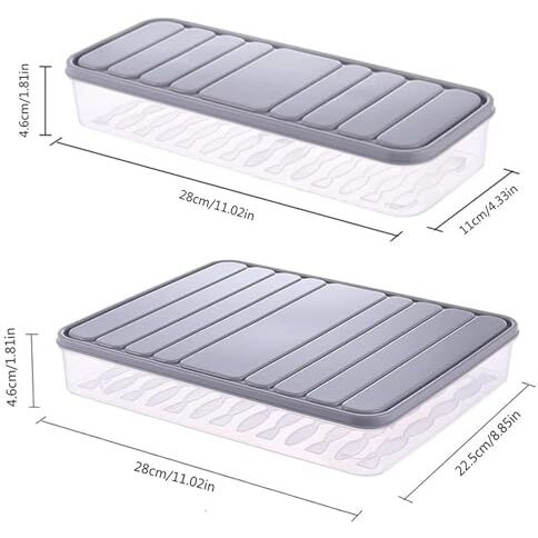 Volturi Fridge Storage Boxes, Fridge Organiser, Fridge Storage Containers For Kitchen, Fridge Organizers Storage Box Keeps Dry Fruits, Vegetables & More, Set Of 3 (1 Pcs 2500 Ml, 2 Pcs 1200 Ml)