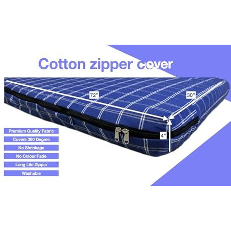 Shri Krishan Kripa Handloom Cotton Mattress Cover Single Bed Diwan Cot 6X2.5 Ft- 72X30X4 Inch,Multi