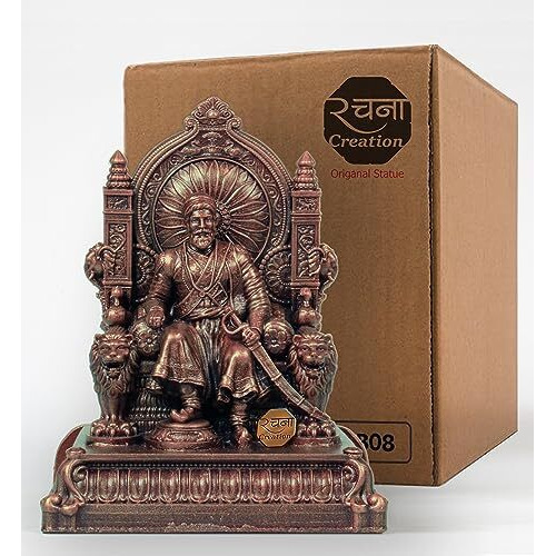 Rachana Creation Chhatrapati Shivaji Maharaj Statue_5 Inch For Home Decor And Desktop