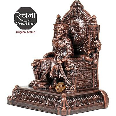 Rachana Creation Chhatrapati Shivaji Maharaj Statue_5 Inch For Home Decor And Desktop