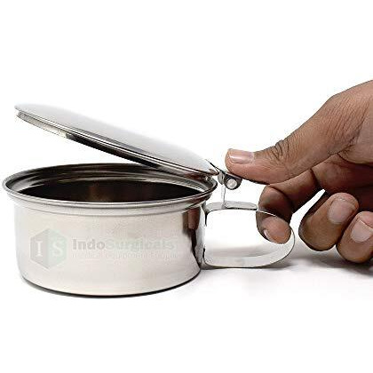 Is Indosurgicals Stainless Steel Sputum Mug With Cover, Heavy, 0.45 Liter