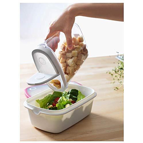 Ikea Polypropylene Plastic Jar With Lid - 1.3L, Set Of 4, White, Transparent