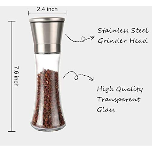 Yinikiz 2-In-1 Salt And Pepper Grinder/Crusher With Adjustable Coarseness - Stainless Steel Mill Shaker For Perfect Seasoning - 1 Piece