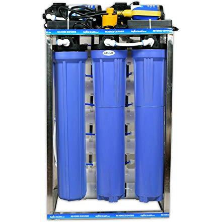 Wholer 50 Lph Commercial Ro Water Purifier Plant/Filter Double Purification 50 Litre Per Hour With Uv, Tds Adjuster, Auto Shut Off Full Stainless Skid Works Upto 3000 Tds Of Water,Silver