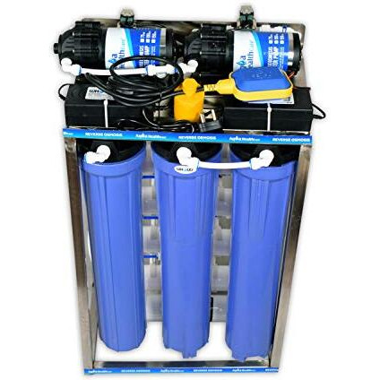 Wholer 50 Lph Commercial Ro Water Purifier Plant/Filter Double Purification 50 Litre Per Hour With Uv, Tds Adjuster, Auto Shut Off Full Stainless Skid Works Upto 3000 Tds Of Water,Silver