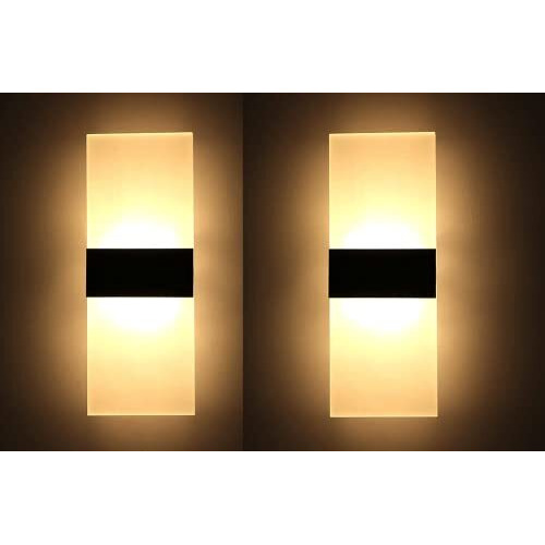 Groeien (Pack Of 2) 15 Watts Rectangular Led Wall Lamp Acrylic - Warm White