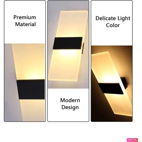 Groeien (Pack Of 2) 15 Watts Rectangular Led Wall Lamp Acrylic - Warm White