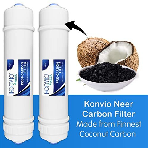 Konvio Neer Pre Post Carbon Sediment Filter And 80 Gpd Ro Membrane, Inline Replacement Cartridge For Domestic Water Purifier