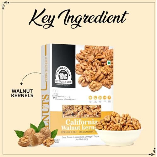 Wonderland Foods 600G (200G X 3) California Walnut Kernels Pack Of 3 Boxes | Dry Fruits