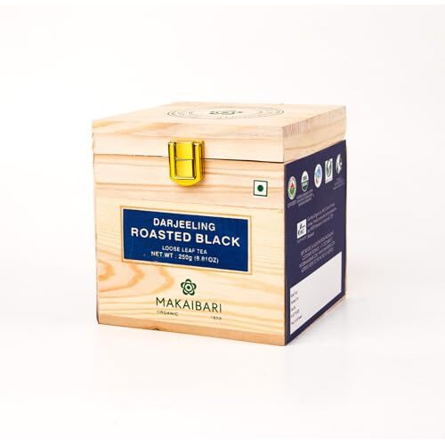 Makaibari Darjeeling Roasted Tea | 250Gm Chestlets Box | Usda Certified Organic | Black Tea | Premium Black Loose Leaves | Roasted Loose Leaf | Orignial Darjeeling Chai | 100% Pure & Original Leaf