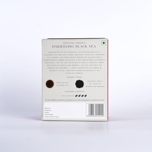 Makaibari Darjeeling Black Tea | Premium Darjeeling Loose-Leaf | 250Gm Monocartoon | Usda Certified |Premium Loose-Leaf | 100% Organic & Natural | Premium Black Tea With Rich Taste & Aroma | Single Estate Whole Leaf Chai