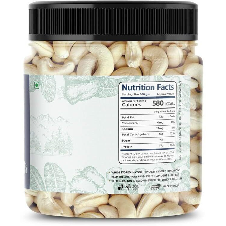 Lila Dry Fruits Cashews 250 Grams | Natural And Unsalted Whole Cashew | Premium Kaju Ideal For Dieting, Snacking, Cooking, And Baking | Perfect For Gifting M2