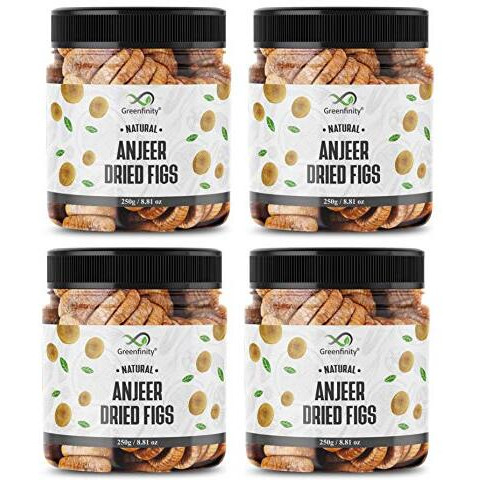 Greenfinity  Afghani Anjeer Figs - 1Kg | Pack Of 4, 250 Gram Each| Vacuum Pack, Fresh