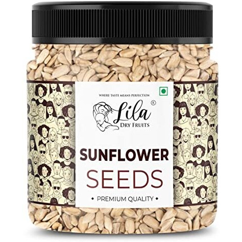 Lila Dry Fruits Premium Raw Sunflower Seeds 1000Gms Jar Pack (500G X 2) | Dry Oil- Free Sunflower Seeds For Eating | Healthy Diet Snacks | High In Fibre & Protein Rich In Antioxidant | Surajmukhi Beej