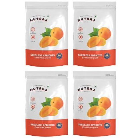 Nutraj Dried Turkish Pitted Apricots 800G (200G X 4) | Seedless Apricots | Dry Fruits | Khumani