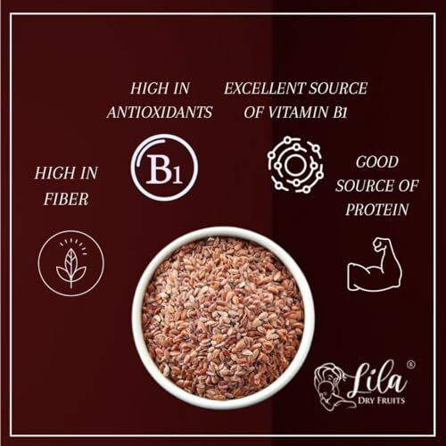 Lila Dry Fruits Flax Seeds 500Gms Jar Pack | Fibre Rich Raw Unroasted Flax Seeds For Hair Growth | Diet Food For Weight Management | Flax Seeds For Eating | Alsi Seeds | Avise Ginjalu
