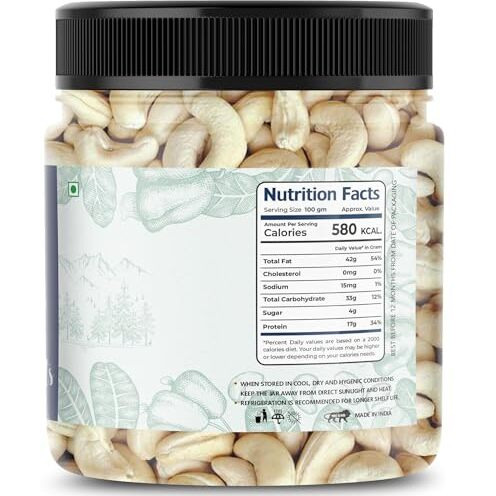 Lila Dry Fruits Cashews 500 Grams | Natural And Unsalted Whole Cashew | Premium Kaju Ideal For Dieting, Snacking, Cooking, And Baking | Protein Rich Kajau Dry Fruits Perfect For Gifting M2