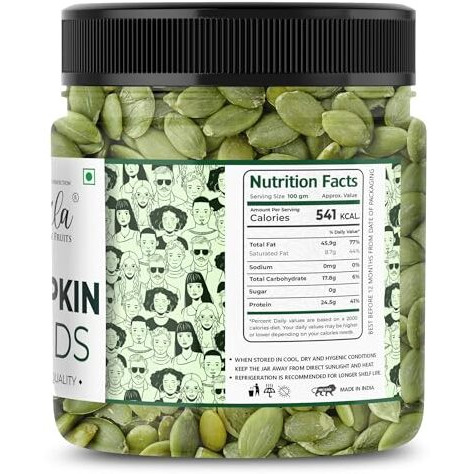 Lila Dry Fruits Pumpkin Seeds 1000 Gms | 100% Natural, No Added Preservatives, Vegan & Gluten-Free, Healthy Seeds | Superfood For Snacking, Salads, And Baking | Perfect For Gifting