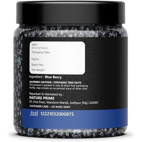 Nature Prime Fresh Blueberry | Sweet And Delicious | Healthy Snack- 500Gm (Jar Pack)