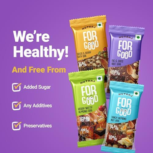 Nutraj Protein Nut Bar 200G (100G X 2 Boxes) | 4 Bars In Each Box| High Protein Oats | 0 Added Sugar, No Cholesterol