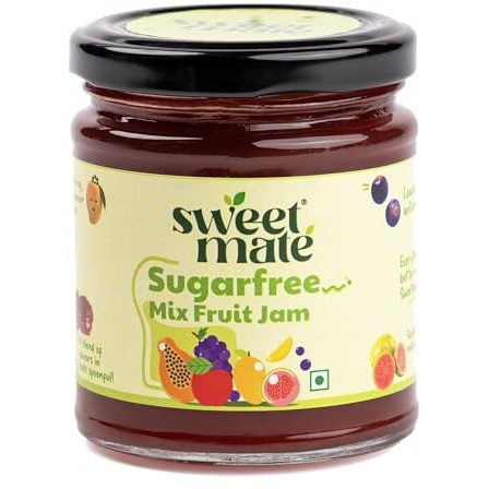 Sweetmate 100% Pure And Natural Sugar Free Mix Fruit Jam - (220G) | With Real Fruit Pulp| 100% Natural | Diabetic And Keto Friendly Sweetened Naturally | Tastes Delicious