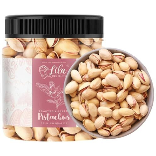 Lila Dry Fruits Salted Pistachios 500G X 2 | Premium Roasted Namkeen Pista | Tasty & Healthy | Ideal For Snacking, Munching | High In Protein & Dietary Fiber | Pista In Shell Perfect For Gifting