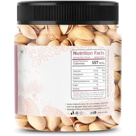 Lila Dry Fruits Salted Pistachios 500G X 2 | Premium Roasted Namkeen Pista | Tasty & Healthy | Ideal For Snacking, Munching | High In Protein & Dietary Fiber | Pista In Shell Perfect For Gifting