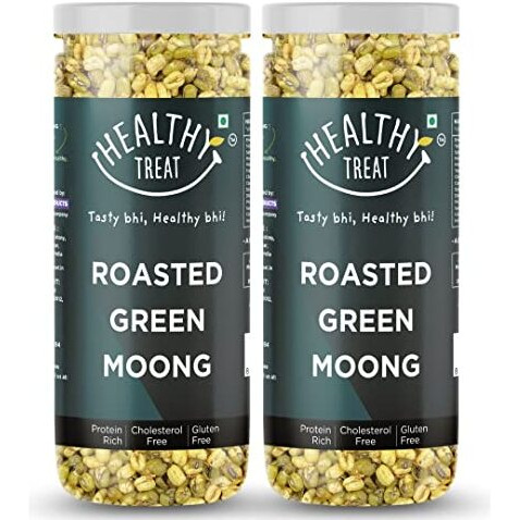 Healthy Treat Roasted Solid Moong 300 Gm (Pack Of 2-150 Gm Each) | Spicy Masala Moong | Healthy Roasted Snacks | Protein Rich Snack | Roasted Oil-Free Namkeen | Gluten Free