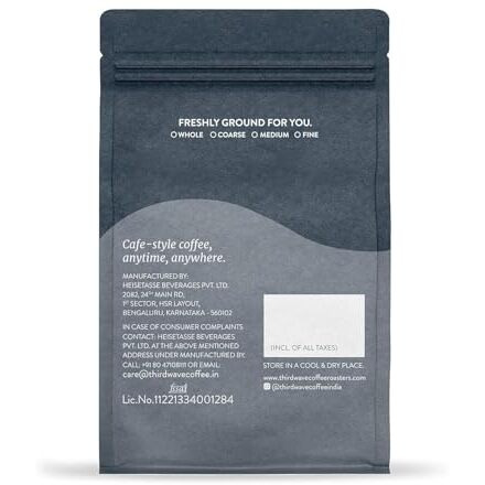 Third Wave Coffee Roasters Instant Arabica Coffee Powder, El Diablo Blend, Medium Dark Roast, Freshly Ground, Fine Grind, No Preservatives, Moka Pot & Home Espresso - 250G