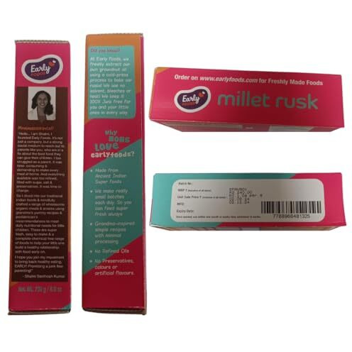 Early Foods - Early Foods Whole Wheat Rusk | Wheat Toast | Toast Biscuits | Atta Rusk | No Maida Rusk| Kids Snack | 210G