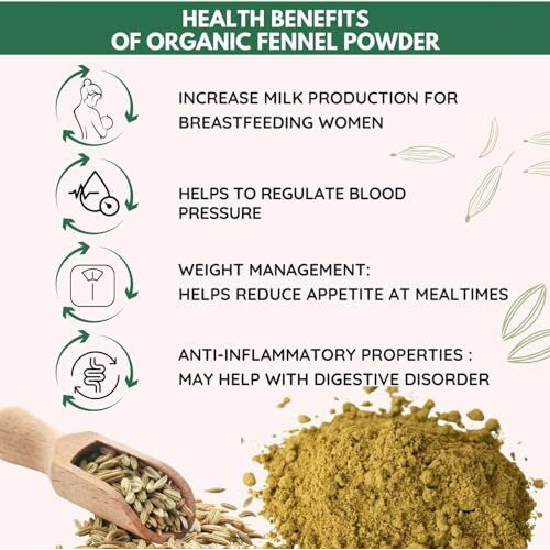 Pure Tree Certified Organic Saunf Powder | Fennel Seed Powder Organic | Variyali Powder | Sompu Powder | Saunf Powder Gluten Free & Flavourful, 100 Gram