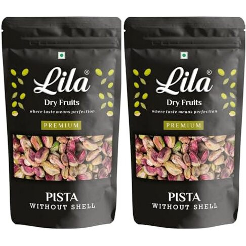 Lila Dry Fruits Mota Pista 200X2 Gms Each | Whole Pistachios For Healthy Snacking, Dieting & Breakfast | Dry Fruit Pista High In Minerals | Ideal For Giftings | Rich Flavor, Naturally Nutty Pistas
