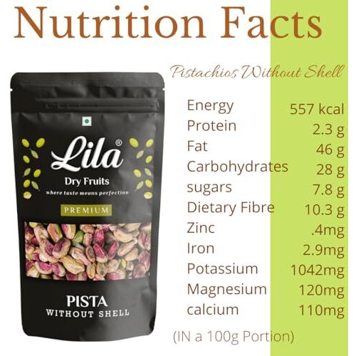 Lila Dry Fruits Mota Pista 200 Gms | Whole Pistachios For Healthy Snacking, Dieting & Breakfast | Dry Fruit Pista High In Minerals | Ideal For Giftings | Rich Flavor, Naturally Nutty Pistas