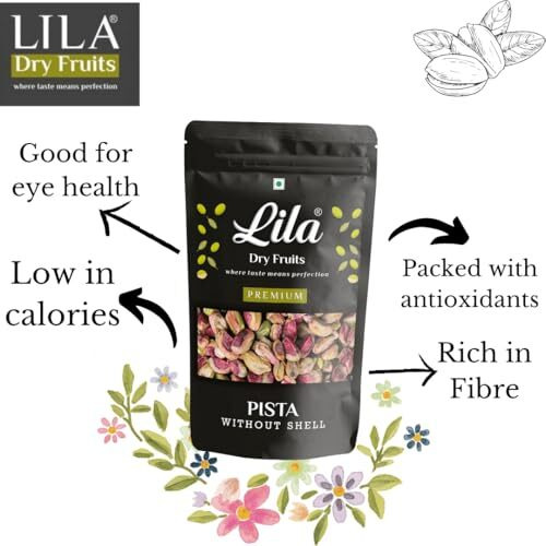 Lila Dry Fruits Mota Pista 200 Gms | Whole Pistachios For Healthy Snacking, Dieting & Breakfast | Dry Fruit Pista High In Minerals | Ideal For Giftings | Rich Flavor, Naturally Nutty Pistas