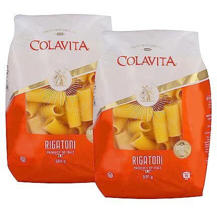 Colavita Rigatoni Pasta 500G | Combo Pack Of 2 | Durum Wheat Pasta | High Fibre | No Artificial Ingredients