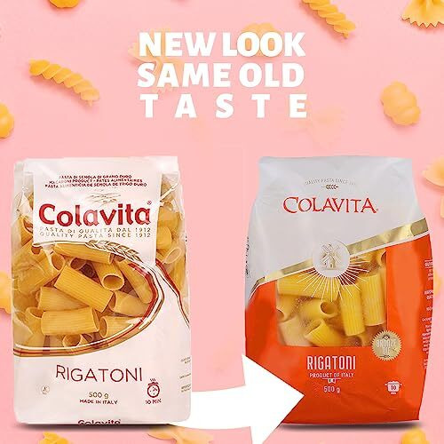 Colavita Rigatoni Pasta 500G | Combo Pack Of 2 | Durum Wheat Pasta | High Fibre | No Artificial Ingredients