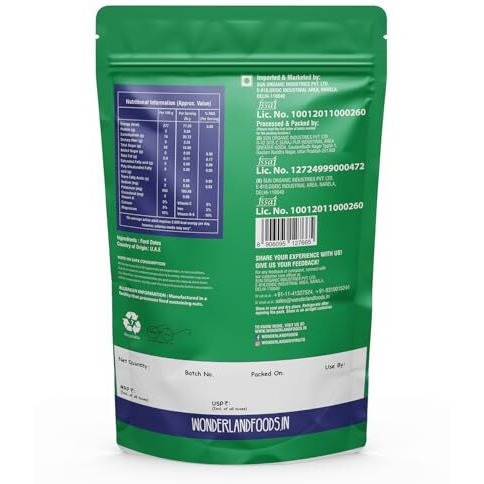 Wonderland Foods 1Kg (500G X 2) Premium Fard Dates Pouch Soft And Chewy Texture Khajur, Khajoor, No Preservatives, No Added Sugar, Rich In Iron, Fibre & Vitamins, Whole