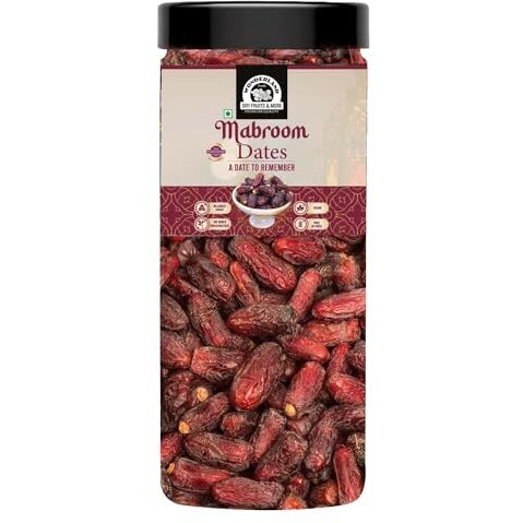 Wonderland Foods 400G Premium Mabroom Dates Jar | Healthy & Nutritious Soft Khajoor | Khajur Rich In Iron, Fibre & Vitamins