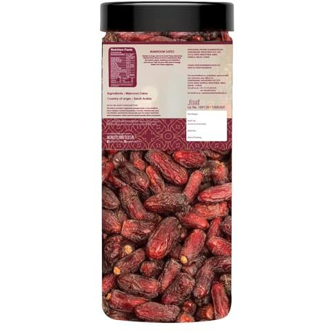 Wonderland Foods 400G Premium Mabroom Dates Jar | Healthy & Nutritious Soft Khajoor | Khajur Rich In Iron, Fibre & Vitamins