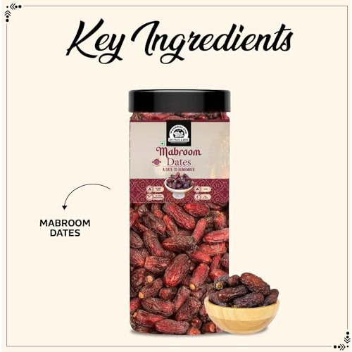 Wonderland Foods 400G Premium Mabroom Dates Jar | Healthy & Nutritious Soft Khajoor | Khajur Rich In Iron, Fibre & Vitamins