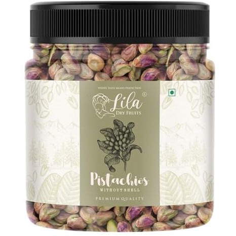 Lila Dry Fruits Pista 250 Gms | Premium Raw Mota Pista | Unflavoured Pistachios Without Shell | High In Protein & Dietary Fiber | Ideal For Cooking, Baking, Breakfast, Snacking | Perfect For Gifting