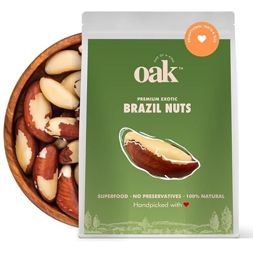 Oak - One Of A Kind Jumbo Brazil Nuts 100 Gm|Grade A+|Rich Source Of Selenium,Protein And Vitamins|Premium Imported Brazilian Nuts For Thyroid,Fresh From Source|Crunchy & Odorless|One Of A Kind
