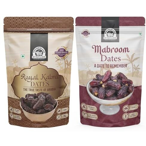 Wonderland Foods 400G (200G X 2) Premium Kalmi (Safawi) And Mabroom Dates Box | Healthy & Nutritious Soft Khajoor | Khajur Rich In Iron, Fibre & Vitamins