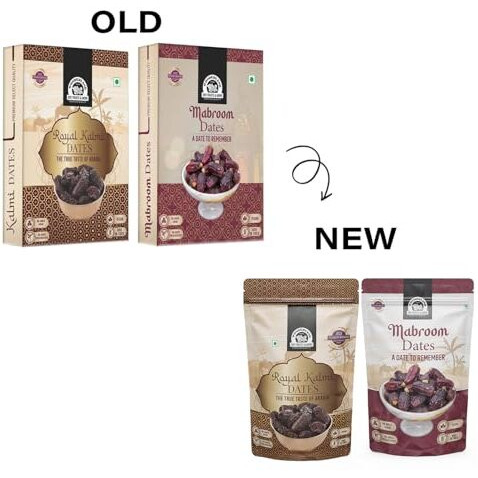 Wonderland Foods 400G (200G X 2) Premium Kalmi (Safawi) And Mabroom Dates Box | Healthy & Nutritious Soft Khajoor | Khajur Rich In Iron, Fibre & Vitamins